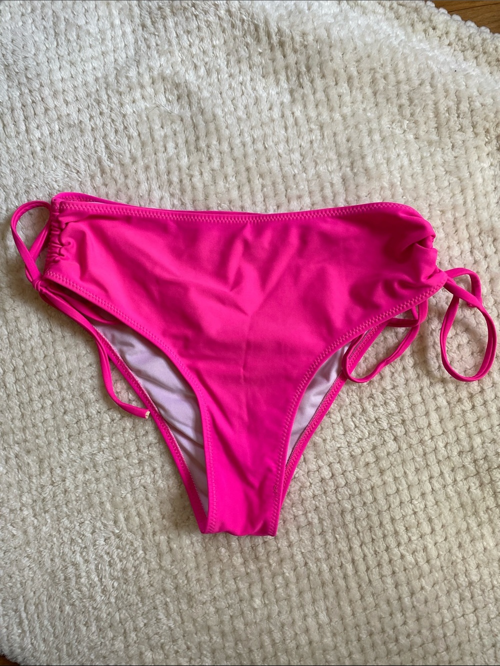 Women’s High-Cut Tie-Side Bikini Bottom - Hot Pink